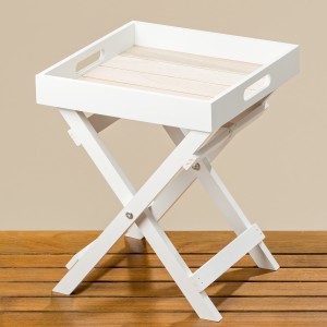 TRAY WITH STAND WHITE